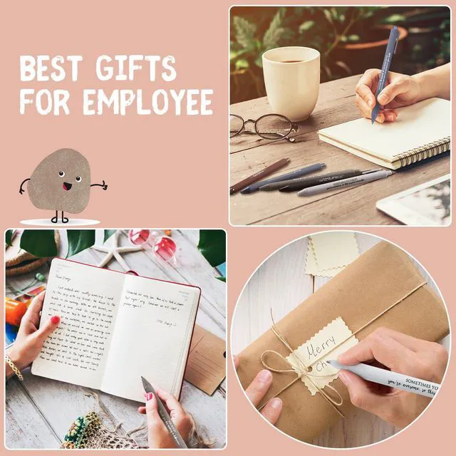 Alt view image 6 of 7 - 100 Sets You Rock Motivational Employee Appreciation Funny Gifts Bulk Ballpoint Pens Inspirational Cards Brooch Pin Opp Bags Inspirational Funny Pens for Coworkers Team Staff Voluntee