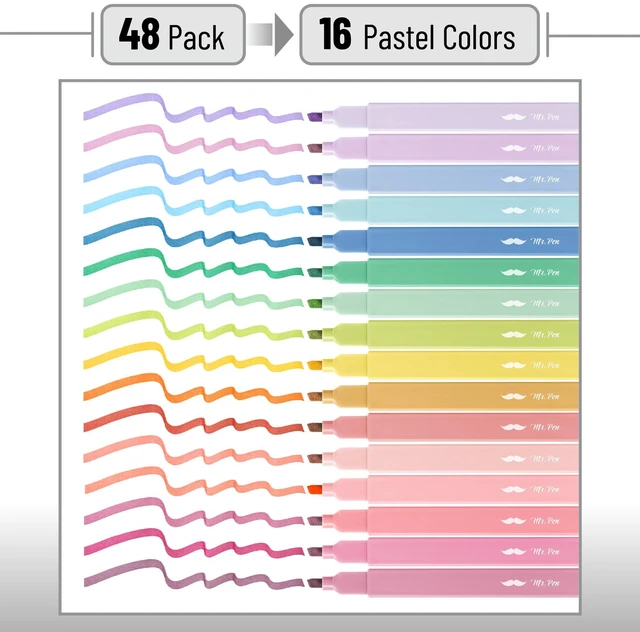 Alt view image 2 of 7 - Aesthetic Highlighters No Bleed Bulk, 48 Pack, Pastel Color Chisel Tip, Cute Highlighters Assorted Colors for Journaling, Highlighting, Underlining, Fast Dry, Back to School Supplies