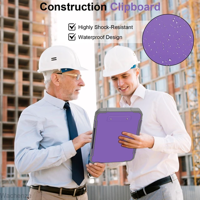 Alt view image 7 of 7 - Clipboard, Clipboard with Storage, Heavy Duty Clip Boards 8.5x11, Protective Over Molded Edge, Plastic Clipboards, Contractor Folder with Internal Pen Pouch for Driver (Light Purple)