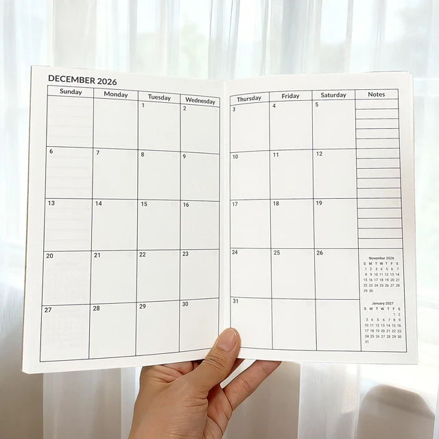 Alt view image 2 of 7 - A5 Planner Jul 2026 - Dec 2027, Travelers Notebook Inserts, Travelers Notebook Calendar, Vertical Design Weekly and Monthly Calendar, 100gsm Paper, 8.3 x 5.5 in, Set of 3