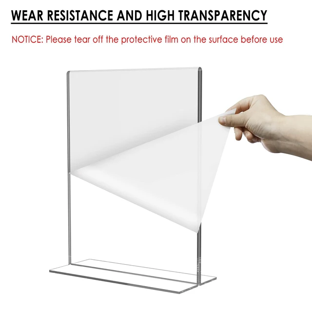 Alt view image 4 of 7 - Acrylic Sign Holder 8.5 x 11, Plastic Frame Flyer Holder, Double Frames Clear Acrylic Display Stand for Store, Restaurant (20 pack)