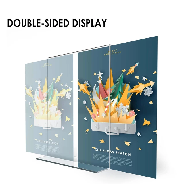 Alt view image 2 of 7 - Acrylic Sign Holder 8.5 x 11, Plastic Frame Flyer Holder, Double Frames Clear Acrylic Display Stand for Store, Restaurant (20 pack)