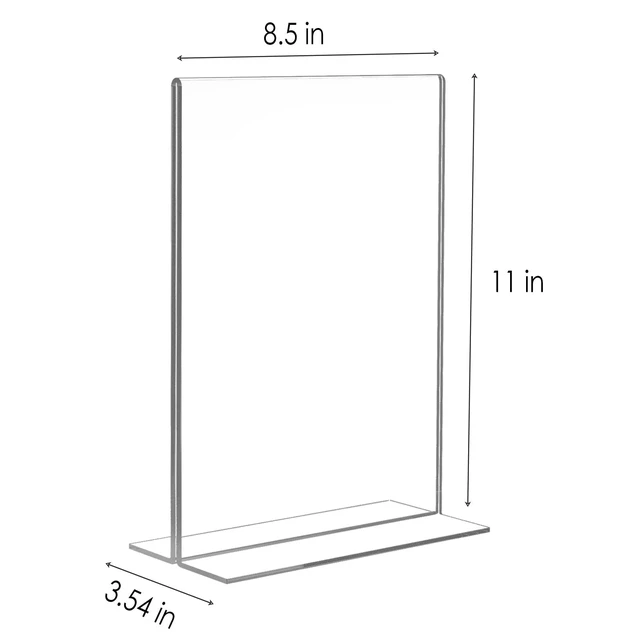 Alt view image 7 of 7 - Acrylic Sign Holder 8.5 x 11, Plastic Frame Flyer Holder, Double Frames Clear Acrylic Display Stand for Store, Restaurant (20 pack)