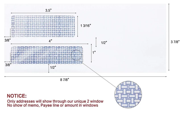Alt view image 4 of 5 - #9 Double Window Security Envelopes, No.9 Double Window Business Envelopes Designed for Quickbooks Invoices and Business Statements - Number 9 Size 3 7/8 Inch X 8 7/8 Inch - 24 LB - 500 Pack