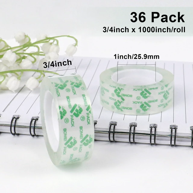 Alt view image 2 of 7 - 36Rolls Crystal Clear Tape for Gift Wrapping, Transparent Tape Refills for Dispenser, Office Tape for Home and School, 3/4Inch x 1000 inch