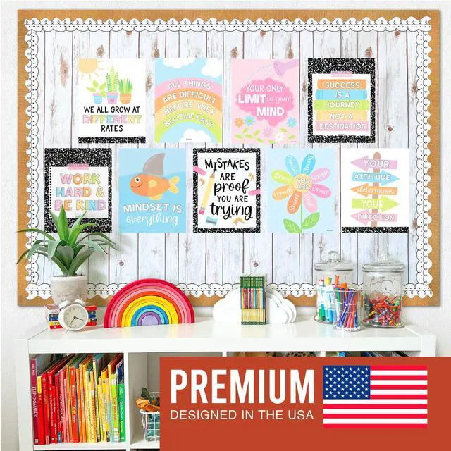 Alt view image 3 of 7 - Motivational Poster for Classroom Decor Teacher Must Haves School Posters Pastel Growth Mindset Posters, Inspirational Wall Decor Middle School, Elementary Bulletin Board Decorations