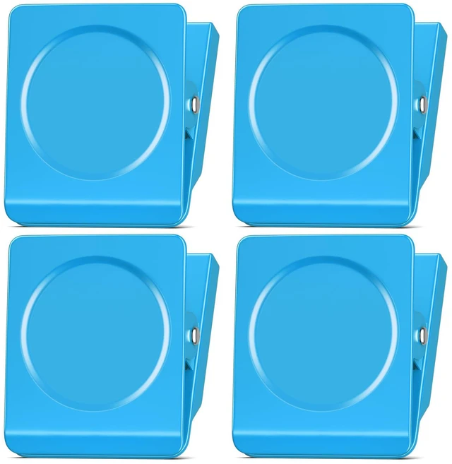 Main image of Blue Magnetic Clip, 4 Pack Magnet Clips for Whiteboard and Office Fridge Magnet Clips, 2.2 Inch Design, Whiteboard, Classroom, Photo Frames, Cruise, Home, Office, Decoration Gifts