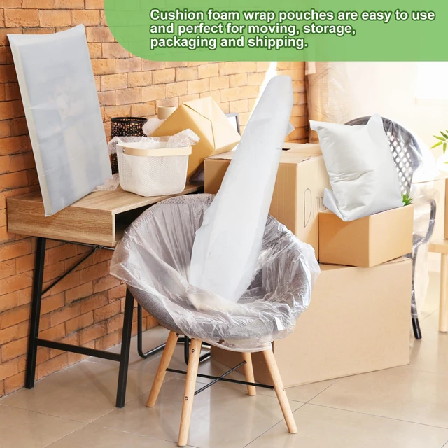 Alt view image 7 of 7 - 30 Pcs 20 x 28 Inch Packing Foam Pouches, Dish Packing Supplies for Moving Shockproof Waterproof Moisture-proof Cushion Wrap for Photo Frames Canvas Artwork, Glassware Musical Instruments Packing