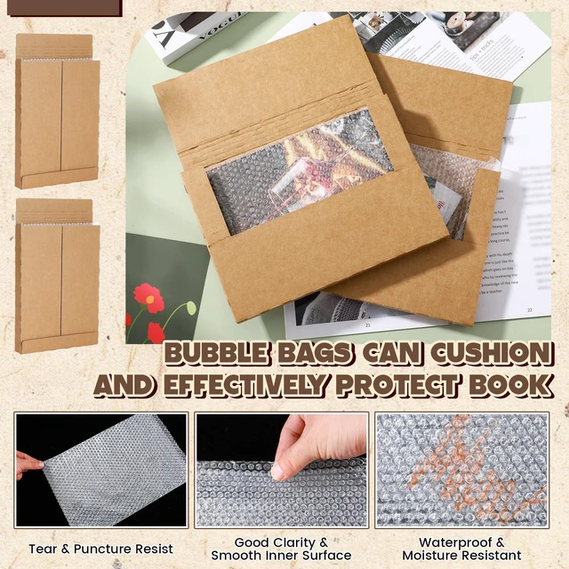 Alt view image 2 of 6 - 30 Pack Comic Book Mailers,Brown,7.8 X 11 X 1.97 Inch with 30 Bubble Bags, Easy Fold Shipping Boxes, Height Adjustable, for Mailing Comic Book Photos Collectibles