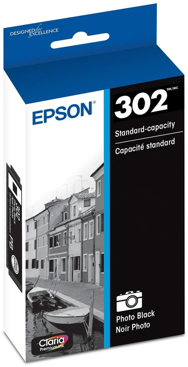 Main image of 302 Claria Premium Ink Standard Capacity Photo Black Cartridge (T302120-S) Works with Expression XP-6000, 6100