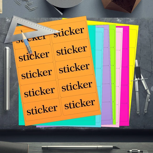 Alt view image 2 of 7 - 2" x 4" Colored Labels,400 PCS,8 Colors Stickers for Laser/Inkjet Printer 40 Sheets Bright Moving Shipping Address Labels for Laser/Inkjet Printer, Printable Sticker Labels, Permanent Adhesive
