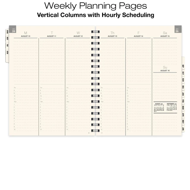 Alt view image 4 of 7 - ESSENTIAL 2026-2027 Monthly & Weekly Planner with Tabs, 7"x9": 14 Months (May 2026 - June 2027), Professional, Simple, Easy-to-Use Design and Frosted Poly Cover for Extra Protection (Frosted)
