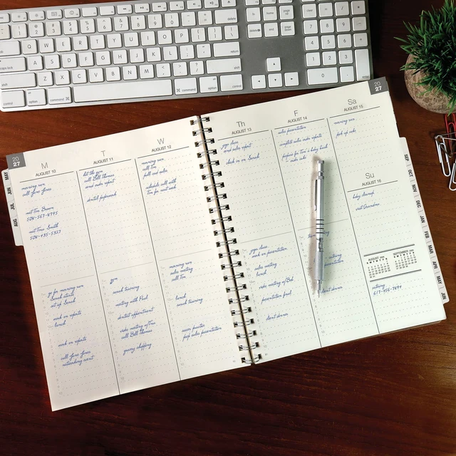 Alt view image 6 of 7 - ESSENTIAL 2026-2027 Monthly & Weekly Planner with Tabs, 7"x9": 14 Months (May 2026 - June 2027), Professional, Simple, Easy-to-Use Design and Frosted Poly Cover for Extra Protection (Frosted)