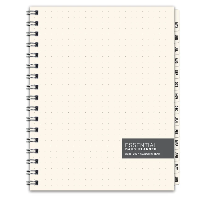Alt view image 7 of 7 - ESSENTIAL 2026-2027 Monthly & Weekly Planner with Tabs, 7"x9": 14 Months (May 2026 - June 2027), Professional, Simple, Easy-to-Use Design and Frosted Poly Cover for Extra Protection (Frosted)