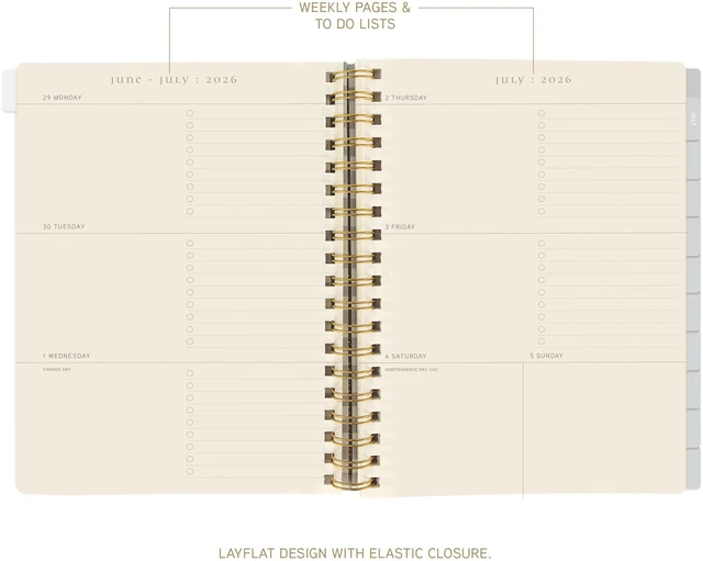 Alt view image 2 of 5 - Peanuts 18 Month Planner, July 2026 Dec. 2027, Hardbound Spiral Planner with Monthly Tabs, Holidays & Reminder Stickers, 6 x 8