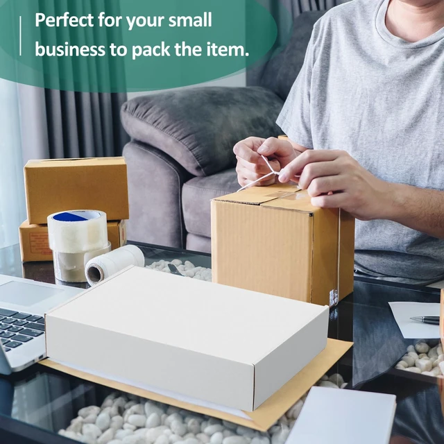 Alt view image 5 of 6 - 11x8x2" White Shipping Boxes Corrugated Box Mailers 20 Pack Cardboard Shipping Boxes for Small Business, Mailing
