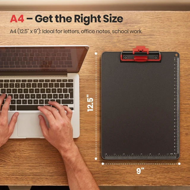 Alt view image 7 of 7 - Clipboard with Pen Holder, Aluminum Frame & 2-in-1 Upgraded Clip, A4 Size 12.5 x 9 Inch, Heavy Duty Portable Writing Board with Anti-Slip Backing, for Office School Classroom Doctor Coach(4 Pack)