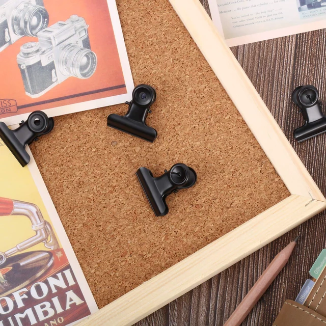 Alt view image 4 of 7 - 30 Pcs Black Push Pins Clips for Bulletin Board, Cork Board Tacks Thumb Tacks with Clips, Cork Board Pins Accessories, Bulletin Board Decorations, Back to School Supplies, No Holes for Paper