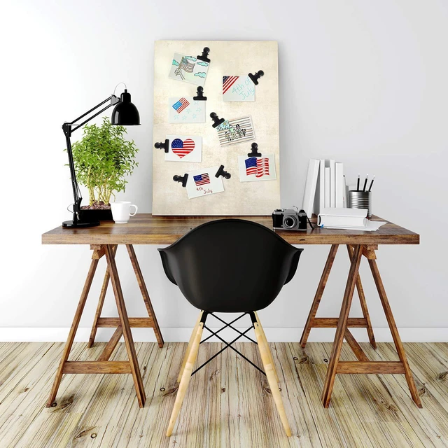 Alt view image 7 of 7 - 30 Pcs Black Push Pins Clips for Bulletin Board, Cork Board Tacks Thumb Tacks with Clips, Cork Board Pins Accessories, Bulletin Board Decorations, Back to School Supplies, No Holes for Paper