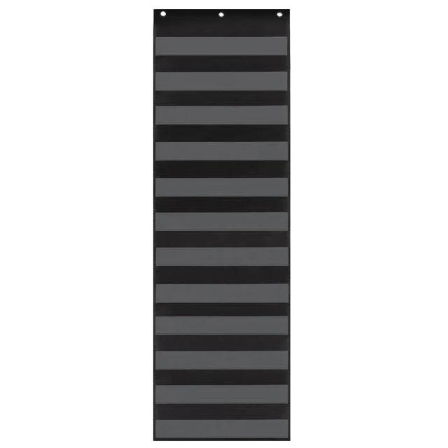 Alt view image 2 of 7 - Sentence Strip Pocket Chart, 17" Wide x 56" Tall, Black Pocket Chart For Dry Erase Sentence Strips, Easy to Use & Hang, Reusable, For Classrooms, Home & Office