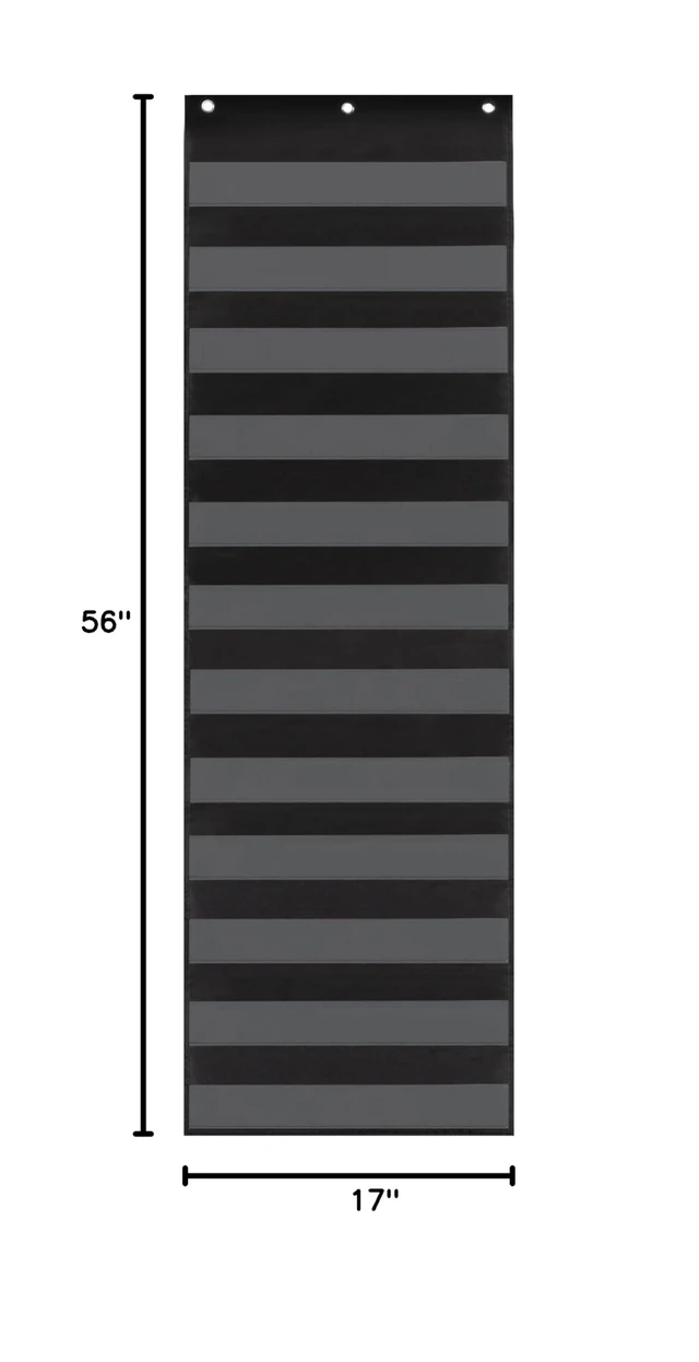 Alt view image 5 of 7 - Sentence Strip Pocket Chart, 17" Wide x 56" Tall, Black Pocket Chart For Dry Erase Sentence Strips, Easy to Use & Hang, Reusable, For Classrooms, Home & Office