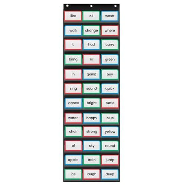 Alt view image 6 of 7 - Sentence Strip Pocket Chart, 17" Wide x 56" Tall, Black Pocket Chart For Dry Erase Sentence Strips, Easy to Use & Hang, Reusable, For Classrooms, Home & Office