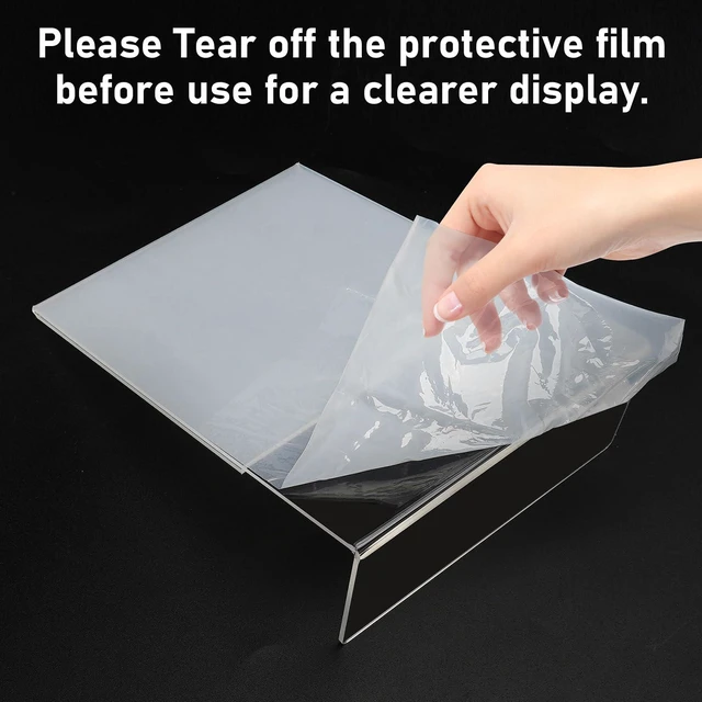 Alt view image 6 of 7 - Acrylic Sign Holder 5x7 Inches, 13 Pack Clear Plastic Table Flyer Display Stand, L-Shape Vertical Menu Paper Holder Stand, Clear Picture Photo Flyer Display Stand for Restaurants, Store Fair,Office