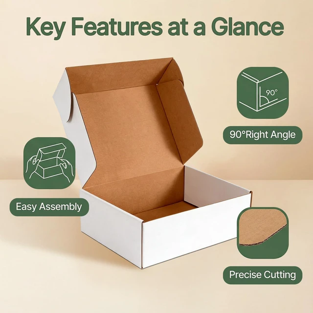 Alt view image 5 of 6 - 40 Pack 9x6x2 Inch White Shipping Boxes, Corrugated Cardboard Mailer Boxes for Small Business Packaging, Easy-to-Fold Design for Mailing, Gift Wrapping, and Everyday Organizing
