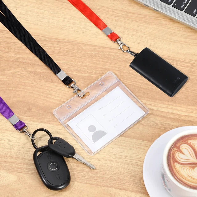 Alt view image 5 of 7 - 30 Pack Id Badge Lanyards with Clear Holders, Multicolor 10 Colors, Polyester Lanyards, Waterproof Horizontal Holders, 17.7 In Strap, Fits School, Office, Events