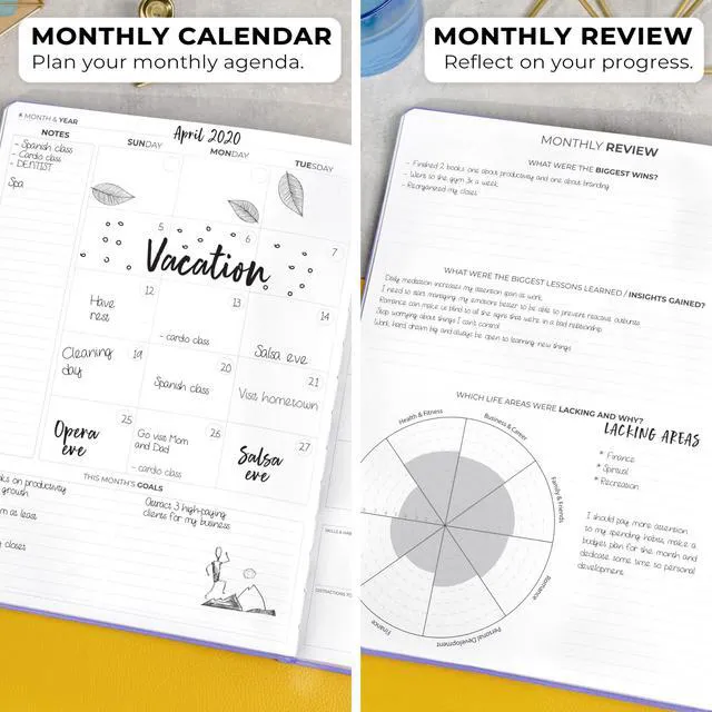 Alt view image 4 of 7 - Planner PRO Premium, Undated Weekly, Daily, Budget, Lavender 8.5x11" Not dated, Eco leather hardcover, box, stickers, Detailed vision & goal setter, Weekly pages & Monthly calendars