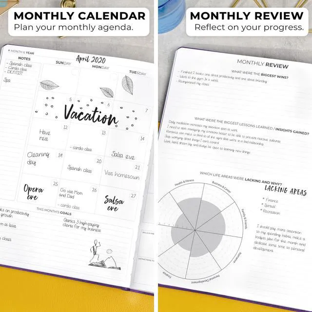 Alt view image 4 of 7 - Planner PRO Premium, Undated Weekly, Daily, Budget, Purple 8.5x11" Not dated, Eco leather hardcover, box, stickers, Detailed vision & goal setter, Weekly pages & Monthly calendars