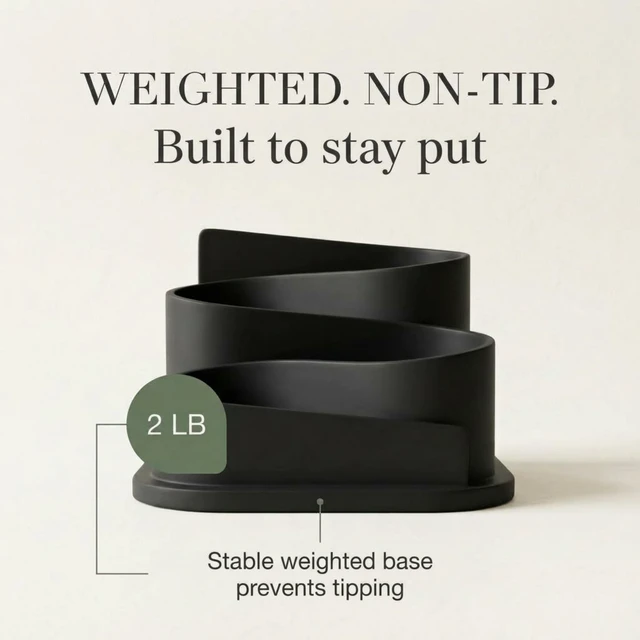 Alt view image 4 of 6 - Black Modern Desk Organizer - Minimalist Desk Accessories Pen Holder Pencil Holder for Desk - Minimalist Desk Accessories & Workspace Organizers - Desk Pen Organizer - Modern Office Decor