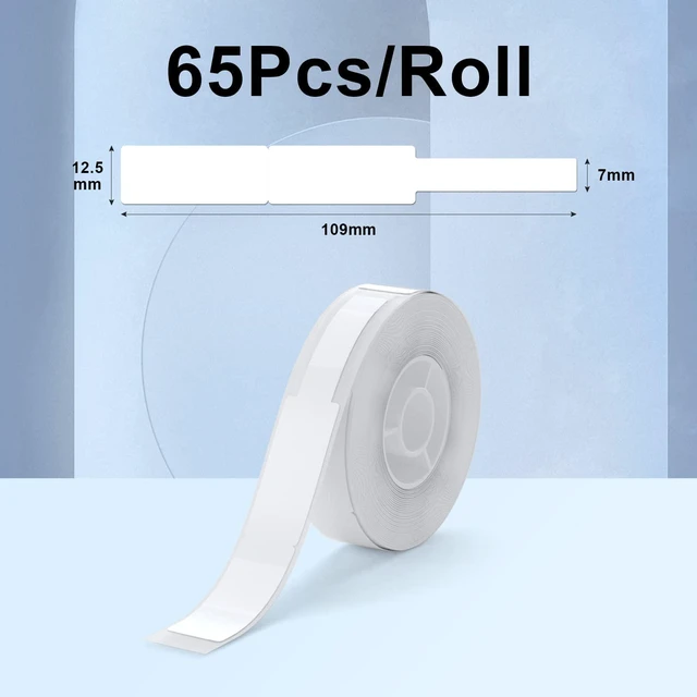 Alt view image 2 of 6 - D11 Label Tape D110 Label Maker Papers 3Rolls Cable Labels, Self-Adhesive Labeling Tape 0.47" X 4.29" (12 X 109mm) Cable Label Refills for Home Office Circuit Box, 195 Labels/3Rolls, White