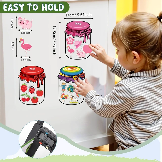 Alt view image 2 of 7 - 12Pcs Wooden Magnetic Color Sorting 72 Fridge Magnets for Kids Refrigerator Magnets for Color Sorting Fine Motor Early Education Gifts
