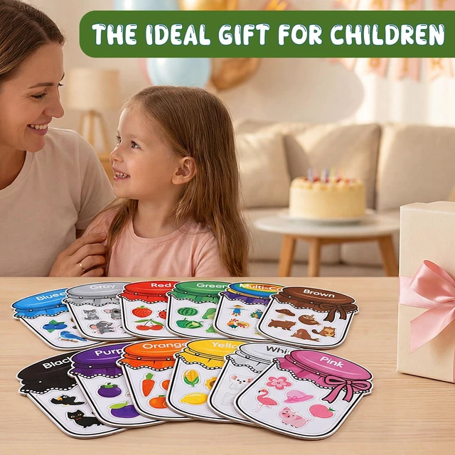 Alt view image 7 of 7 - 12Pcs Wooden Magnetic Color Sorting 72 Fridge Magnets for Kids Refrigerator Magnets for Color Sorting Fine Motor Early Education Gifts