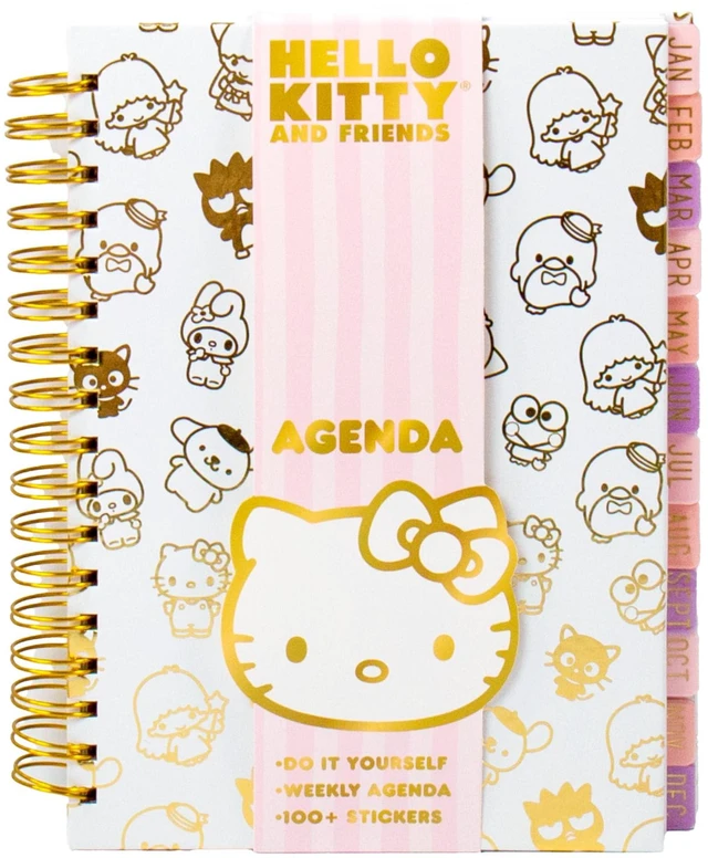Main image of Journal Set, Cute School Supplies, Stationary Kit for Girls, Diary and Accessories, Hello Kitty Pink Gold Foil Journal