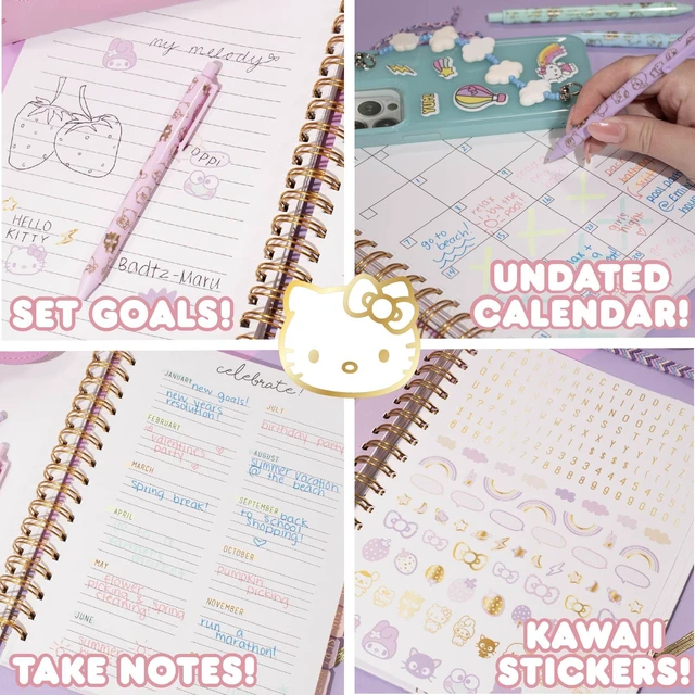 Alt view image 4 of 6 - Journal Set, Cute School Supplies, Stationary Kit for Girls, Diary and Accessories, Hello Kitty Pink Gold Foil Journal