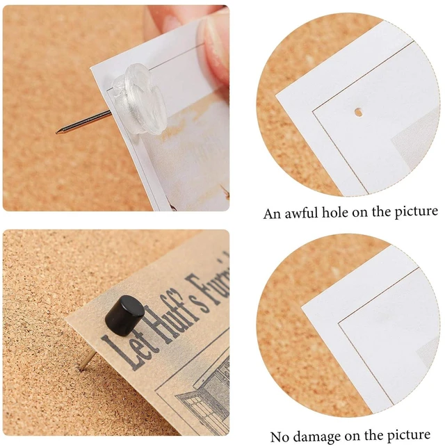 Alt view image 4 of 7 - 50 Sets Magnetic Thumbtacks Push Pins Poster Board,Black Poster Hanger Thumb Tacks for Wall School Supplies Classroom Decoration Bulletin Boards