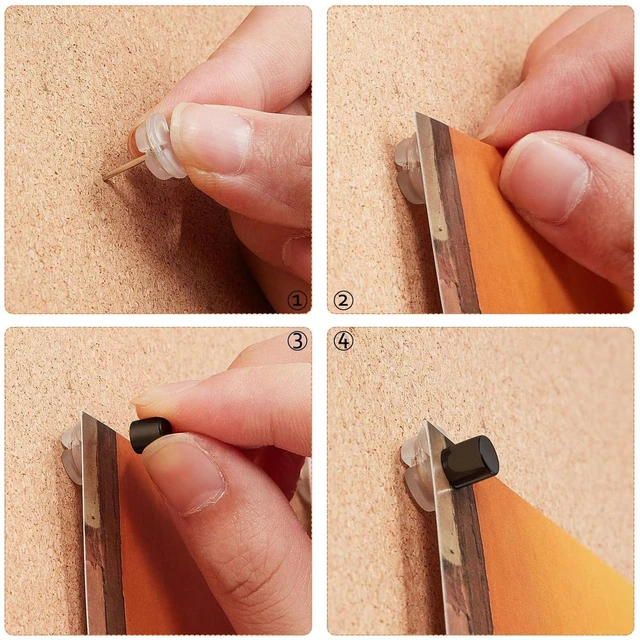 Alt view image 5 of 7 - 50 Sets Magnetic Thumbtacks Push Pins Poster Board,Black Poster Hanger Thumb Tacks for Wall School Supplies Classroom Decoration Bulletin Boards