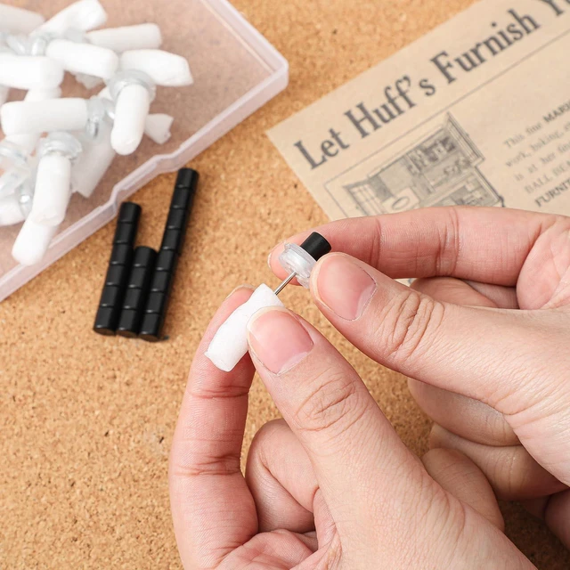 Alt view image 6 of 7 - 50 Sets Magnetic Thumbtacks Push Pins Poster Board,Black Poster Hanger Thumb Tacks for Wall School Supplies Classroom Decoration Bulletin Boards