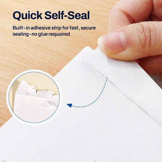 Alt view image 4 of 7 - 9 x 12 Catalog Envelopes Self Seal, Security Mailing Envelopes, 28lb White Paper, Ultra Strong Quick-Seal for Documents, Office & Business Use, 250 Pack