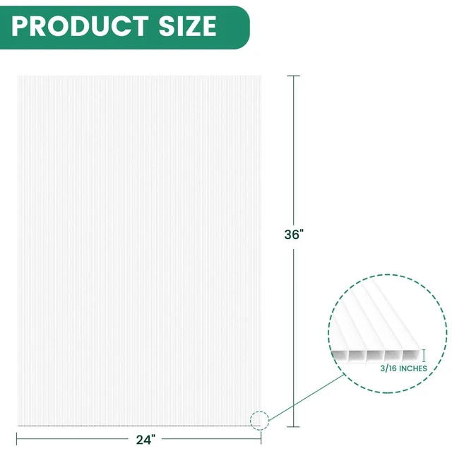 Alt view image 2 of 7 - 10 Pack Corrugated Plastic Board for Indoor and Outdoor Use, 4 Mm Thick Poster Board, 24x36 Inches, White Plastic Sheets, Waterproof Coroplast Sheets and Blank Yard Signs