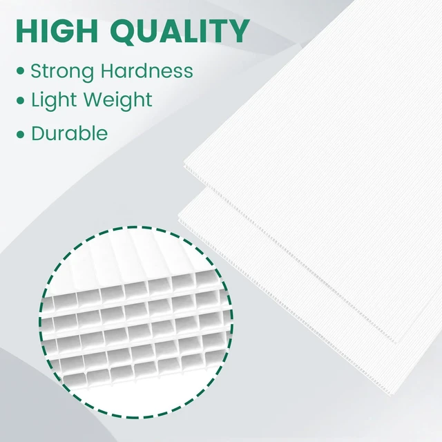 Alt view image 4 of 7 - 10 Pack Corrugated Plastic Board for Indoor and Outdoor Use, 4 Mm Thick Poster Board, 24x36 Inches, White Plastic Sheets, Waterproof Coroplast Sheets and Blank Yard Signs