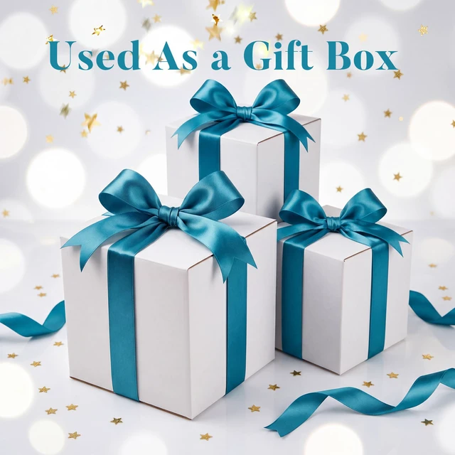 Alt view image 6 of 7 - Small Shipping Boxes 8x8x8 Set of 6 White Corrugated Cardboard, Box for Packaging Small Business Mailing Moving Gifts Wrap, Easy Assemble