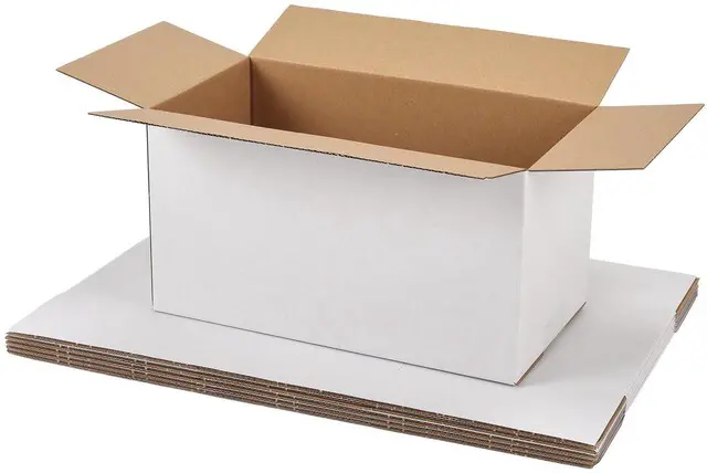 Main image of Small Shipping Boxes 11x6x6 Set of 6 White Corrugated Cardboard, Box for Packaging Small Business Mailing Moving Gifts Wrap, Easy Assemble