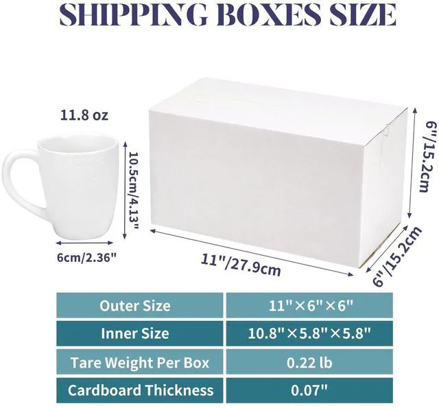 Alt view image 2 of 7 - Small Shipping Boxes 11x6x6 Set of 6 White Corrugated Cardboard, Box for Packaging Small Business Mailing Moving Gifts Wrap, Easy Assemble