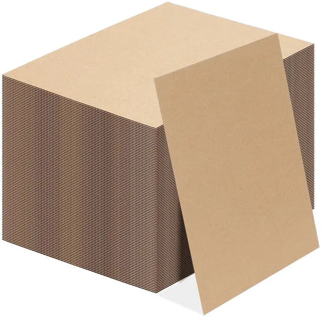 Main image of 8.5x11 Corrugated Cardboard Sheets Set of 100, Flat Card Boards Inserts for Crafts, Packing, Shipping, Moving, Mailing