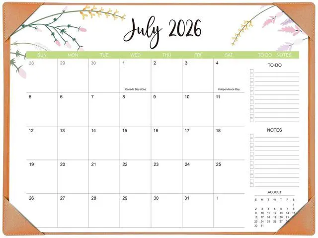 Main image of Desk Calendar 2026 with Desk Mat 22" x 17" Large Desk Pad Calendar Runs from July 2026 to December 2027, Floral Design Desktop Calendar for Home, Office