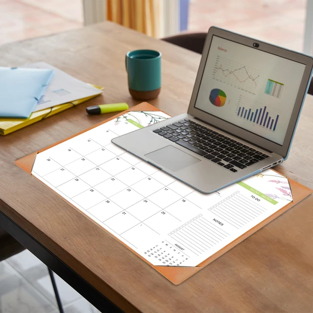 Alt view image 3 of 6 - Desk Calendar 2026 with Desk Mat 22" x 17" Large Desk Pad Calendar Runs from July 2026 to December 2027, Floral Design Desktop Calendar for Home, Office