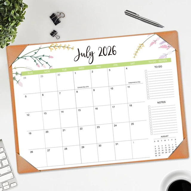 Alt view image 6 of 6 - Desk Calendar 2026 with Desk Mat 22" x 17" Large Desk Pad Calendar Runs from July 2026 to December 2027, Floral Design Desktop Calendar for Home, Office
